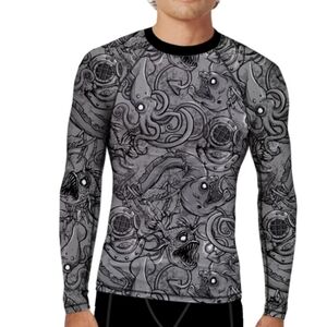 Spacefish Army Deep Sea Long Sleeve Top Rashguard Mens XXL